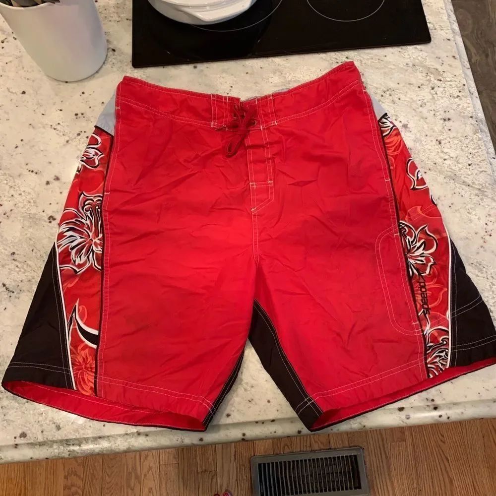 Speedo Red Mens Swim Trunks sz L